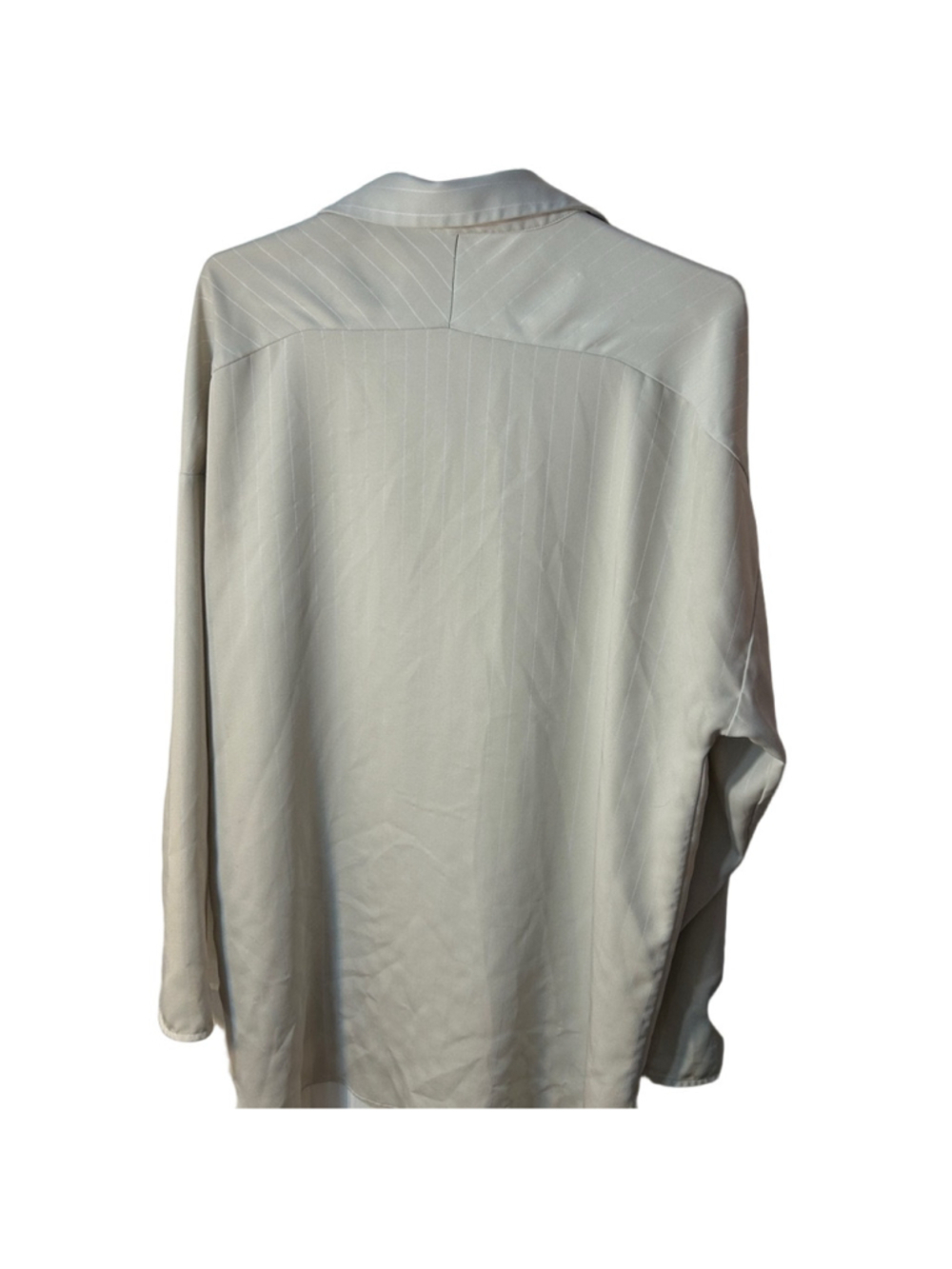 Babaton Pinstripe Button Shirt Elegant Beige Women's Top size Large Career Flaw* - Picture 4 of 7